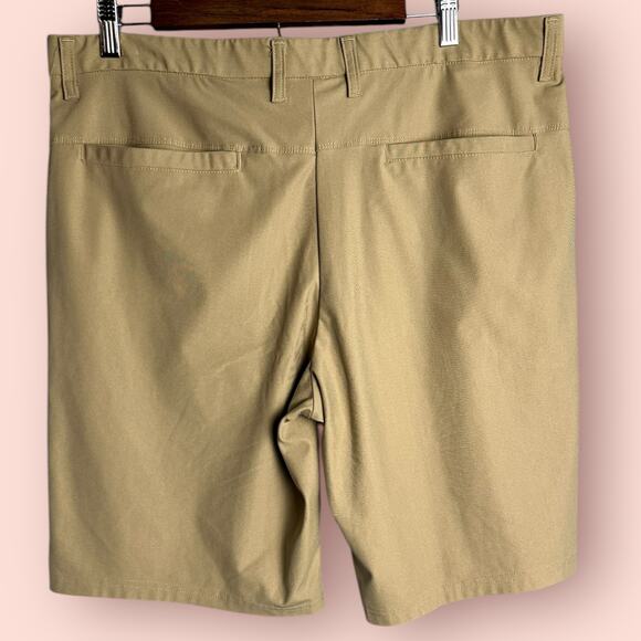 Urban Frontier Mens Chino Stretch Golf Tan Khaki Shorts Waist 36 Flat Front - Picture 3 of 4